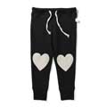Minti Heart Knee Trackies Black/Grey Marle